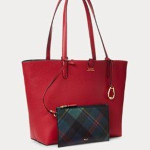 Ralph Lauren Reversible Tote in Red/Holiday Tartan